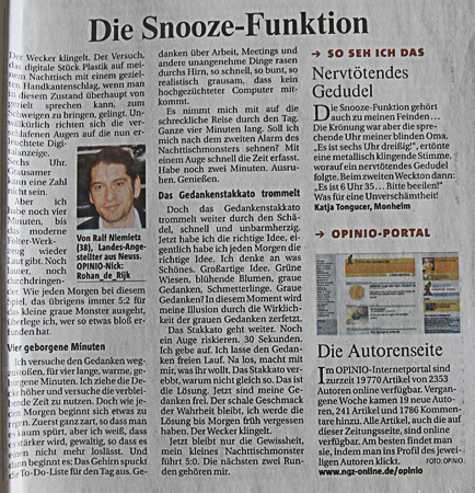 Die Snooze-Funktion in der Rheinischen Post